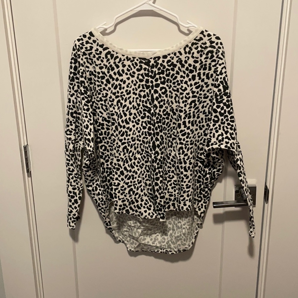 ChaSor leopard print long-sleeve top, Medium, never worn.
